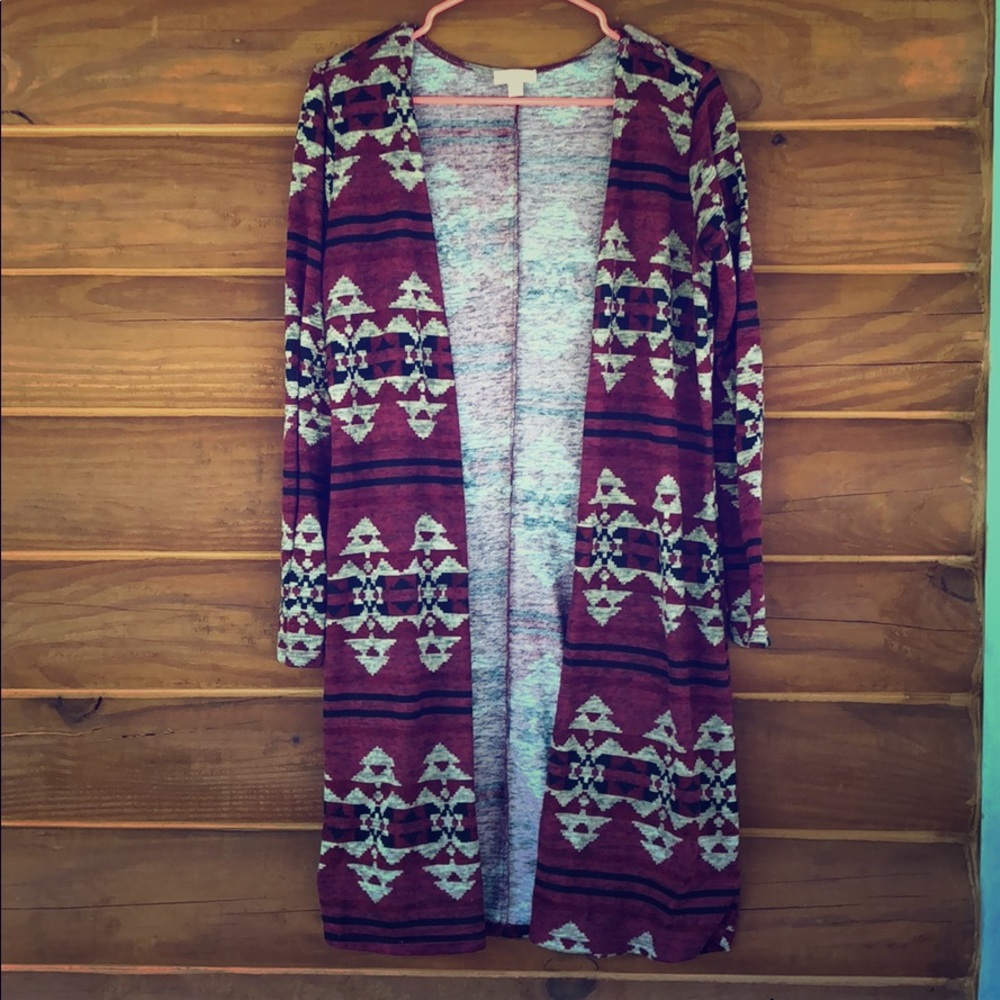 Aztec/tribal print duster